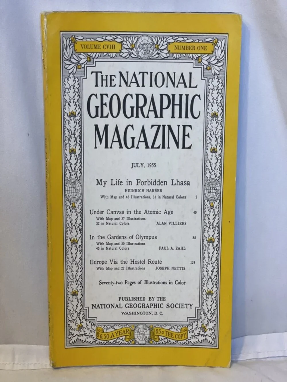 National Geographic July 1955 Vol 108 No 1 Vintage Tibet Lhasa Heinrich Harrer
